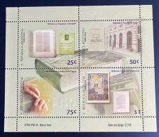 Argentina 2000 Bibliotecas Argentinas, GJ 3037/40 (Hb 129), Sc 2100, Mi Bl 70,  MNH. - Nuevos