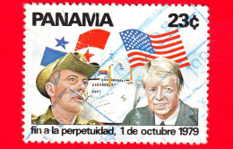 PANAMA - Usato - 1979 - Ritorno Della Zona Del Canale A Panama - Presidenti Torrijos E Carter, Nave E Bandiere - 23 - Panama