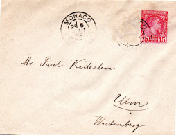 MONACO -- MONTE CARLO -- Entier Postal -- Enveloppe 15 C. Carmin Sur Blanc 1886 (123 X 96) - Ganzsachen