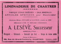 Chartres - Rue Du Grand-Faubourg - Limonaderie De Chartres - A. Lesève - Publicités