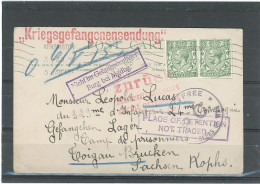 GRANDE BRETAGNE- GUERRE 1914-1918- CPA A DESTINATION D' UN PRISONNIER DE GUERRE EN ALLEMAGNE(BUEG B. MGDBG ) - Storia Postale