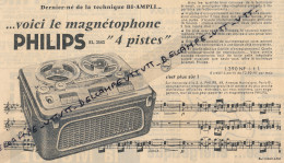 Ancienne Publicité (1960) : PHILIPS, Voici Le Magnétophone EL 3543 "4 Pistes", Dernier-né De La Technique BI-AMPLI - Publicités