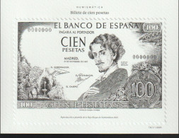 Spain España Espagne 2023 - Billete De 100 Pesetas Reproduccion A Plumilla De HB Numismatica - Probe- Und Nachdrucke