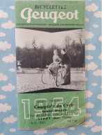 Dépliant Publicité PEUGEOT Bicyclette 1954 - Publicités