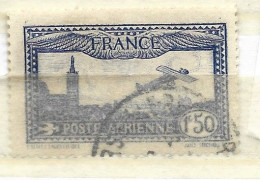 FRANCE PA N° 6 1F50 BLEU AVION SURVOLANT MARSEILLE OUTREMER VIF OBL - 1927-1959 Oblitérés