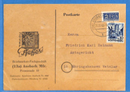 Allemagne Zone Française 1949 - Carte Postale De Ansbach - G29411 - Autres & Non Classés