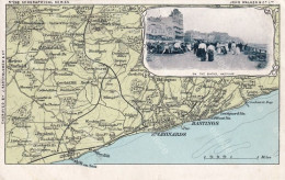 On The Baths Hastings Sussex Map Leonards  Bexhill Hollington Crowhurst Ninfield Etc  Sent Lowestoft Suffolk  1907 - Hastings