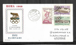 Olympic Games 1960 , Italie - F.D.C. - Ete 1960: Rome