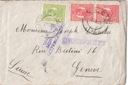 Censure : De Craiova 8.9.1915 Pour Genève, Haliog Alaskan Fölbontatott /Uberpruft - World War 1 Letters