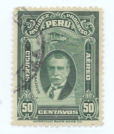 PERU 1928 AUGUSTO B LEGUIA 50C GREEN SCOTT C2 MICHEL 227 USED - Pérou