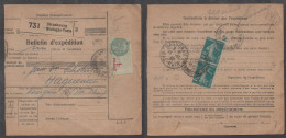 COLIS POSTAUX  - STRASBOURG MONTAGNE VERTE - ALSACE / 192  BULLETIN D'EXPEDITION (ref 3366l) - Cartas & Documentos