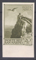 1944 San Marino, N. A48a - 20 Lire Non Dentellato - MNH** - Airmail