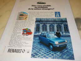 ANCIENNE PUBLICITE AUTOMOBILE RENAULT R 5  1972 - Publicités