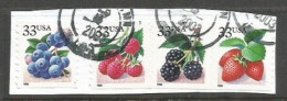 USA 1999 Berries Coil Issue SC.# 3302/5 Cpl 4v Set VFU On The Same Piece Used In 2003 - Francobolli In Bobina