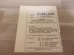 Reclame Advertentie Uit Oud Tijdschrift 1950 - SOBELAIR Soc. Belge De Transport Par Air - Publicités