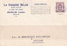 La Visserie Belge Société Anonyme  9 Quai Des Usines Bruxelles  Laeken  1951 - Storia Postale