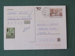 Czech Republic 1999 Stationery Postcard 4 Kcs "Prague 1998" Sent Locally - Briefe U. Dokumente