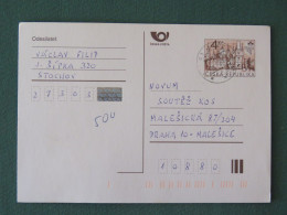 Czech Republic 1999 Stationery Postcard 4 Kcs "Prague 1998" Sent Locally - Lettres & Documents