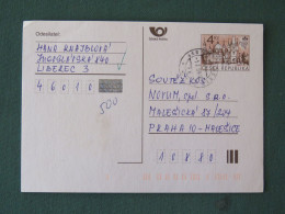 Czech Republic 1999 Stationery Postcard 4 Kcs "Prague 1998" Sent Locally - Lettres & Documents