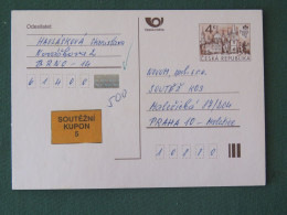 Czech Republic 1999 Stationery Postcard 4 Kcs "Prague 1998" Sent Locally - Cartas & Documentos