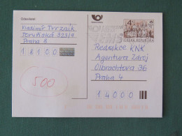 Czech Republic 1999 Stationery Postcard 4 Kcs "Prague 1998" Sent Locally From Prague, EMS Slogan - Lettres & Documents