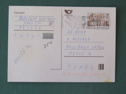 Czech Republic 1999 Stationery Postcard 4 Kcs "Prague 1998" Sent Locally From Prague, EMS Slogan - Briefe U. Dokumente