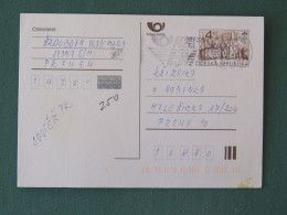 Czech Republic 1999 Stationery Postcard 4 Kcs "Prague 1998" Sent Locally From Prague, EMS Slogan - Cartas & Documentos