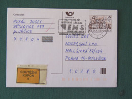 Czech Republic 1999 Stationery Postcard 4 Kcs "Prague 1998" Sent Locally From Frosfejov, EMS Slogan - Covers & Documents