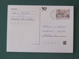 Czech Republic 1999 Stationery Postcard 4 Kcs "Prague 1998" Sent Locally - Briefe U. Dokumente