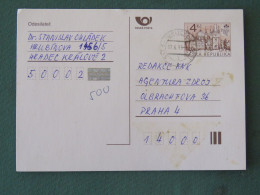 Czech Republic 1999 Stationery Postcard 4 Kcs "Prague 1998" Sent Locally - Brieven En Documenten