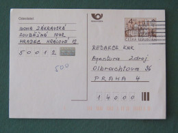 Czech Republic 1999 Stationery Postcard 4 Kcs "Prague 1998" Sent Locally - Cartas & Documentos