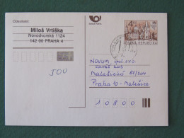 Czech Republic 1999 Stationery Postcard 4 Kcs "Prague 1998" Sent Locally - Cartas & Documentos