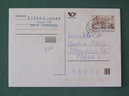 Czech Republic 1999 Stationery Postcard 4 Kcs "Prague 1998" Sent Locally - Covers & Documents