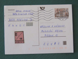 Czech Republic 1999 Stationery Postcard 4 Kcs "Prague 1998" Sent Locally - Cartas & Documentos