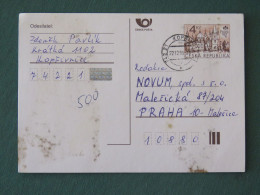 Czech Republic 1999 Stationery Postcard 4 Kcs "Prague 1998" Sent Locally - Covers & Documents