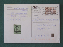 Czech Republic 1999 Stationery Postcard 4 Kcs "Prague 1998" Sent Locally - Covers & Documents