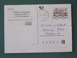 Czech Republic 1999 Stationery Postcard 4 Kcs "Prague 1998" Sent Locally - Briefe U. Dokumente