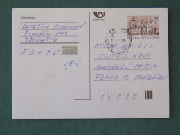 Czech Republic 1999 Stationery Postcard 4 Kcs "Prague 1998" Sent Locally - Covers & Documents