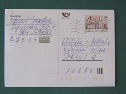 Czech Republic 1999 Stationery Postcard 4 Kcs "Prague 1998" Sent Locally - Covers & Documents