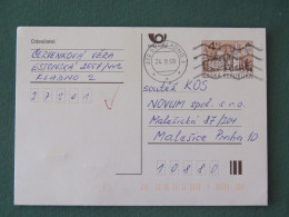 Czech Republic 1999 Stationery Postcard 4 Kcs "Prague 1998" Sent Locally - Lettres & Documents