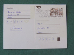 Czech Republic 1998 Stationery Postcard 4 Kcs "Prague 1998" Sent Locally From Brno, EMS Slogan - Lettres & Documents