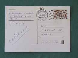 Czech Republic 1998 Stationery Postcard 4 Kcs "Prague 1998" Sent Locally - Briefe U. Dokumente