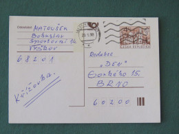 Czech Republic 1998 Stationery Postcard 4 Kcs "Prague 1998" Sent Locally - Covers & Documents