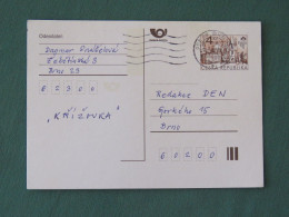 Czech Republic 1998 Stationery Postcard 4 Kcs "Prague 1998" Sent Locally - Lettres & Documents