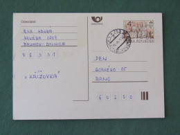 Czech Republic 1998 Stationery Postcard 4 Kcs "Prague 1998" Sent Locally - Briefe U. Dokumente