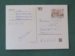 Czech Republic 1998 Stationery Postcard 4 Kcs "Prague 1998" Sent Locally - Covers & Documents