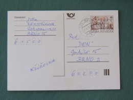 Czech Republic 1998 Stationery Postcard 4 Kcs "Prague 1998" Sent Locally - Lettres & Documents