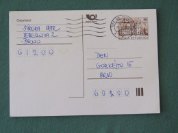 Czech Republic 1998 Stationery Postcard 4 Kcs "Prague 1998" Sent Locally - Lettres & Documents