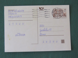 Czech Republic 1998 Stationery Postcard 4 Kcs "Prague 1998" Sent Locally - Briefe U. Dokumente