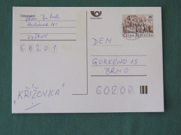 Czech Republic 1998 Stationery Postcard 4 Kcs "Prague 1998" Sent Locally - Lettres & Documents